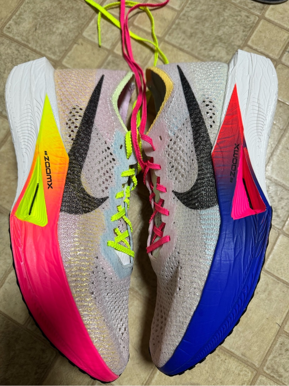 Nike Men’s Multicolor Flyknit Running Shoes with Neon Accents